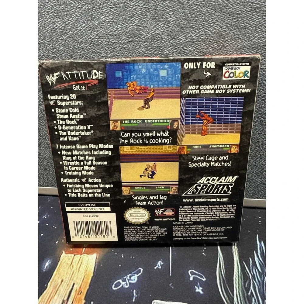 WWF Attitude (Game Boy Color | GBC) Authentic Box And Inserts Only NO GAME
